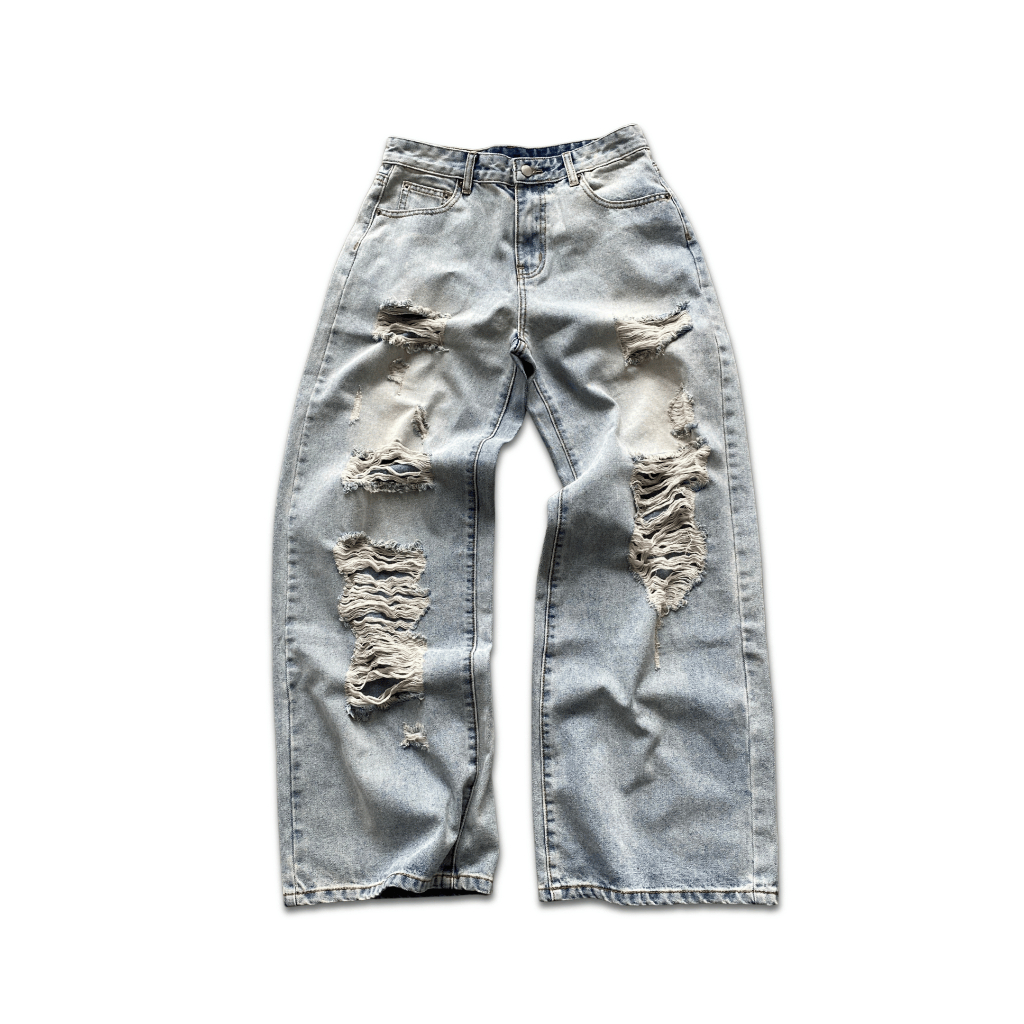TATICHU - SG.S Distressed Ripped Jean - กางเกงยีนส์ขากว้างฉีก