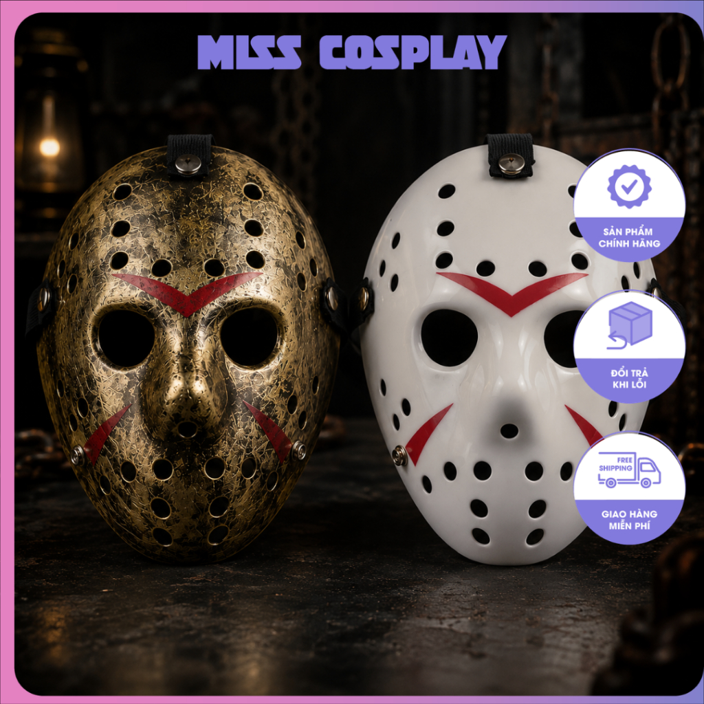 CLASSIC HOCKEY COSPLAY MASK – 2 รุ่น BRONZE & WHITE