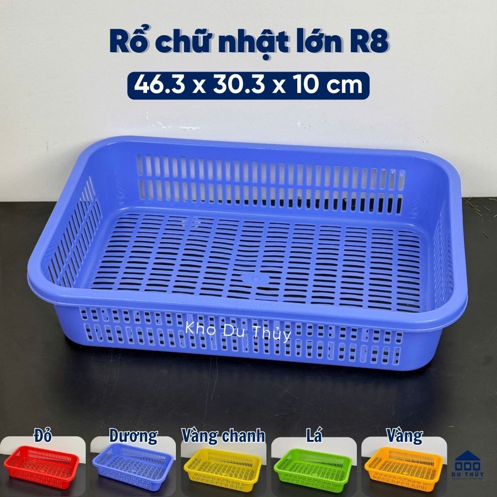 (ODD 1-COMBO 5) ตะกร้าสี่เหลี่ยมทรงเตี้ย 46.3 x 30.3 x 10 ซม. สําหรับเก็บของและเครื่องมืออเนกประสงค์