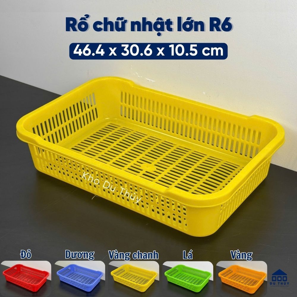 (ODD1-COMBO 5) ตะกร้าสี่เหลี่ยมต่ํา 46.4 x 30.6 x 10.5 ซม. สําหรับใส่ของและเครื่องมืออเนกประสงค์ - R