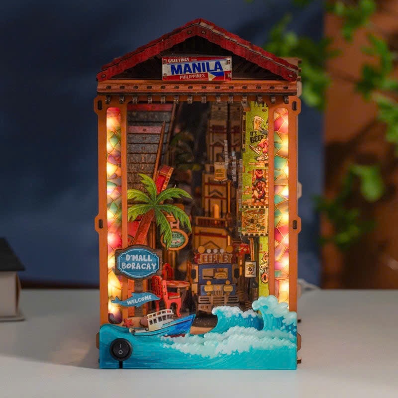 [แถมกาว+ค้อน] โมเดลประกอบ "Manila DMall Boracay" หนังสือ Nook | ไฟ LED + แผ่นกันฝุ่น