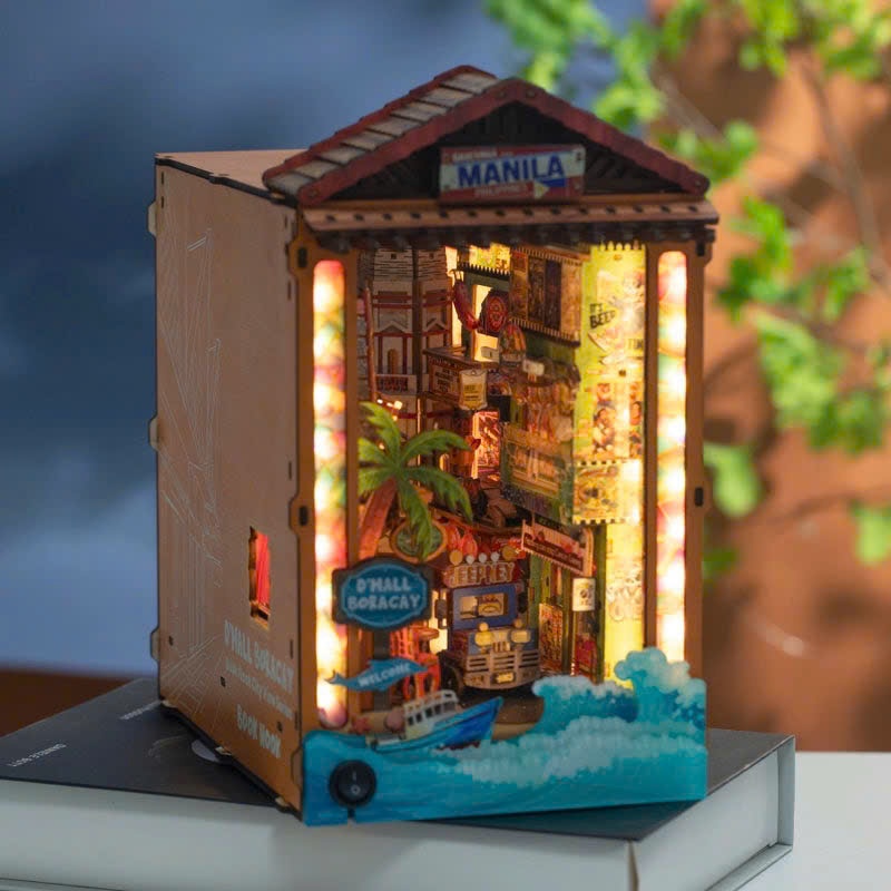 [แถมกาว+ค้อน] โมเดลประกอบ "Manila DMall Boracay" หนังสือ Nook | ไฟ LED + แผ่นกันฝุ่น