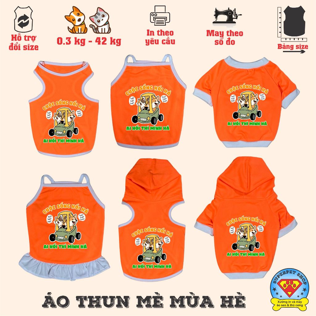 เสื้อหน้าร้อนสําหรับสุนัขและแมว - WHO'S REFLECTION - ORANGE - Superpet Shop