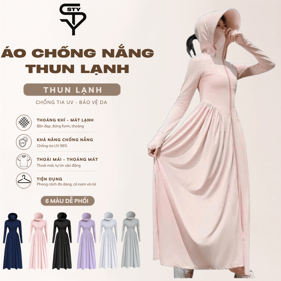 สตี้ เสื้อกันแดดทั้งตัว 2 ชั้นสําหรับผู้หญิงรูปร่างเอวยาวหมวกปีกกว้างป้องกันรังสียูวีนุ่มและยืดหยุ่น