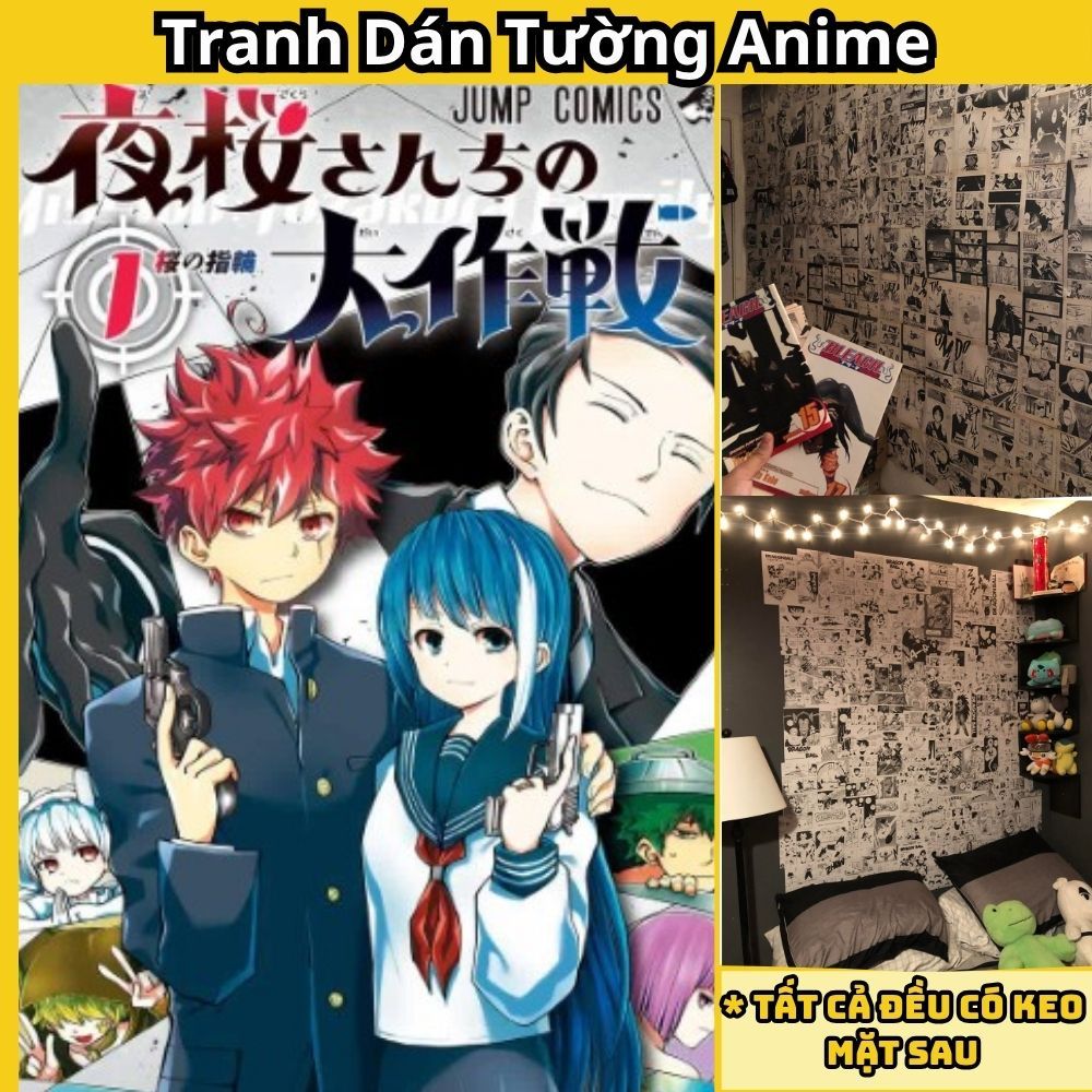 Combo วอลเปเปอร์อนิเมะ 100 ชิ้น Mission: ผนังมังงะ Yozakura Family
