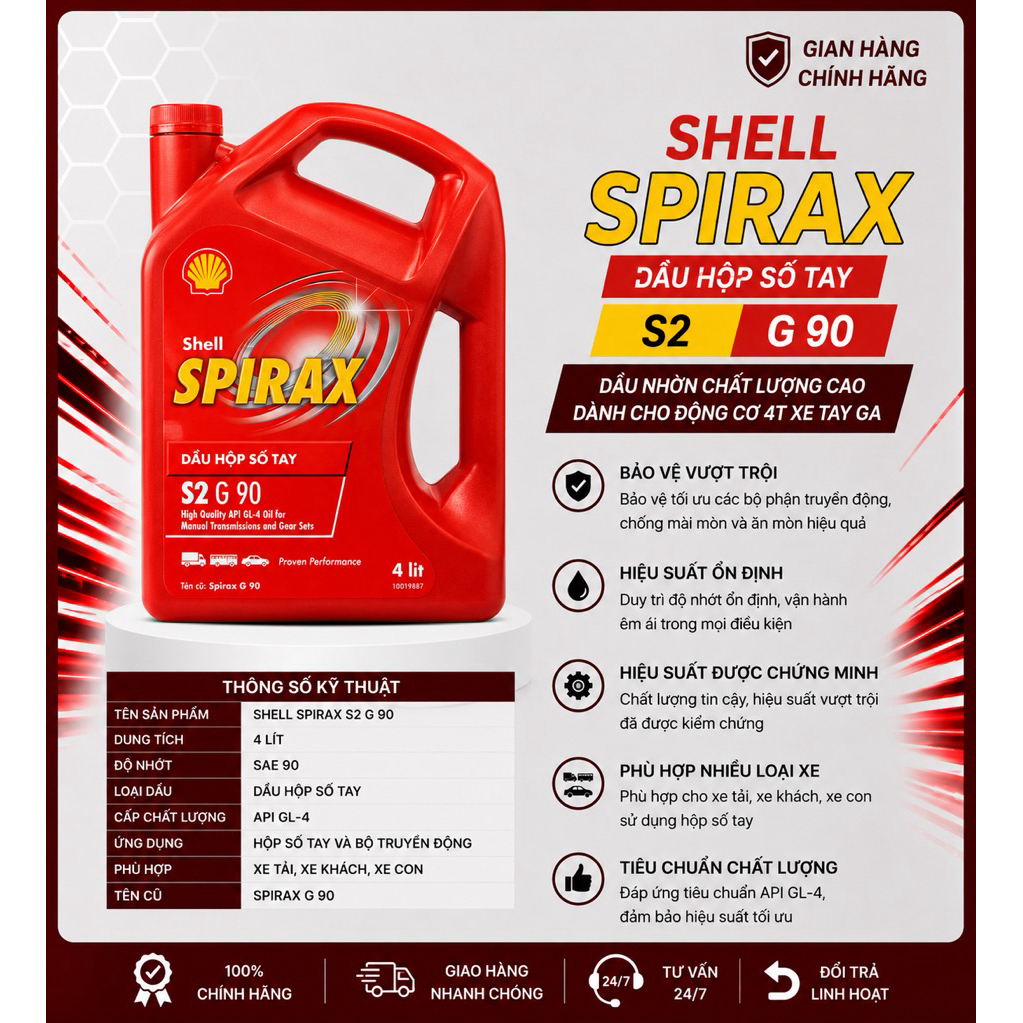 SHELL SPIRX S2 G-90 HAND TRANSMISSION OIL CAPACITY 4L