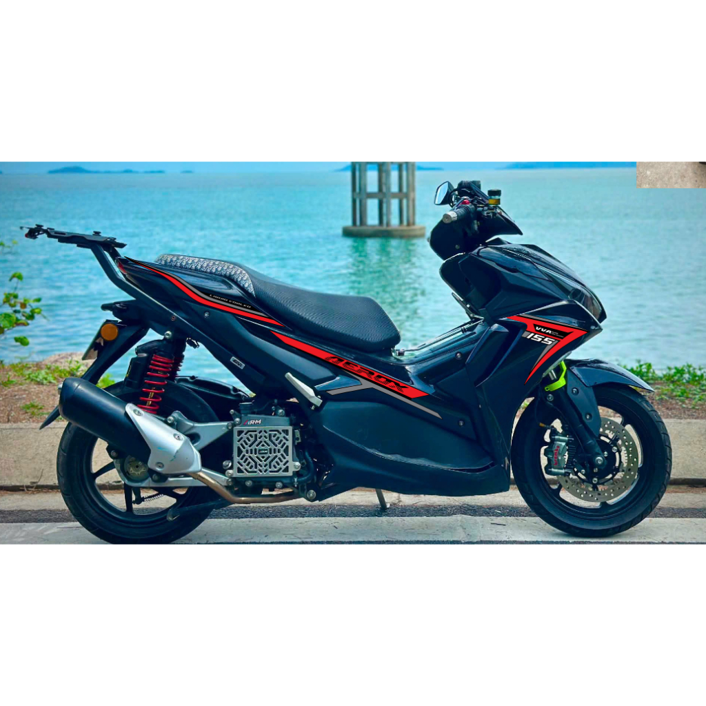 แสตมป์ Aerox สําหรับ NVX v2 รุ่น N2607 สีดําแดง