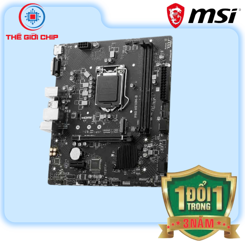 เมนบอร์ด (วงจรหลัก)MSI H510M-B M.2 (Intel H510 / Socket 1200 / m-ATX / DDR4 x 2) l 36 เดือนโดยซัพพลา