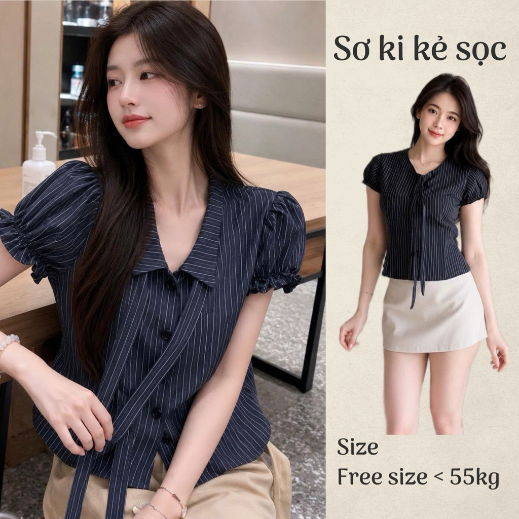 เสื้อเชิ้ตผู้หญิงหรูหราคอปกเสื้อกั๊กสตรีทลายทางสไตล์เกาหลี LOVITY SMD26