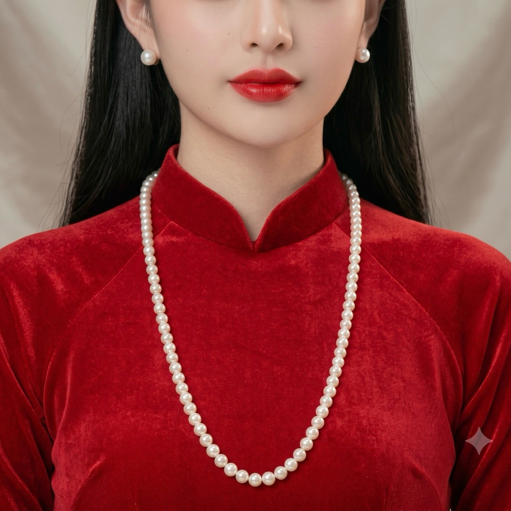 [ DAISYN ] N693 ao dai สร้อยคอ สร้อยคอทูนิค สร้อยคอห้าชิ้น 70 ซม. พร้อมหยกประดิษฐ์ 8 มม. หรูหรา