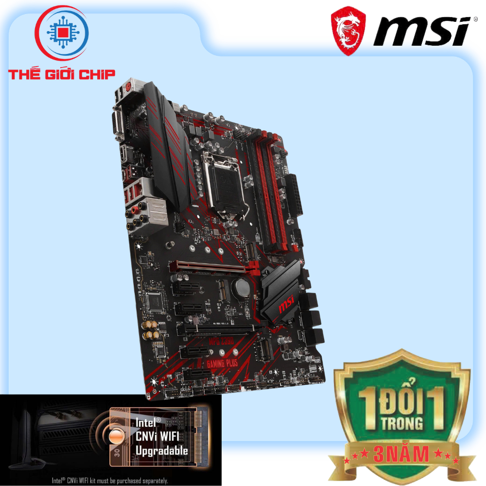 Main MSI MPG Z390 GAMING PLUS (Intel Z390 Chipset/ Socket LGA1151/ HDMI/DVI-Tie-C) M.2 wifi-like ใหม