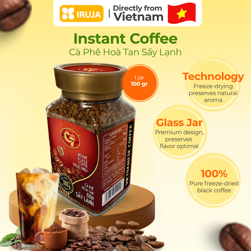[IRUJA VIETNAM] INSTANT COFFEE FREEZE DRIED GOLDEN WEASEL C7 100G