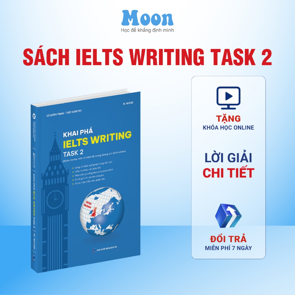 [ SV ] IELTS Writing task 2 เล่ม - Discovery Ielts เขียน 4.0+ moonbook