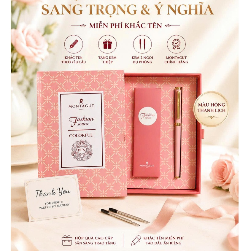 ปากกาลงนาม Montagut พร้อมชื่อแกะสลัก – แกะสลักฟรีบน Demand – ของขวัญพรีเมี่ยม