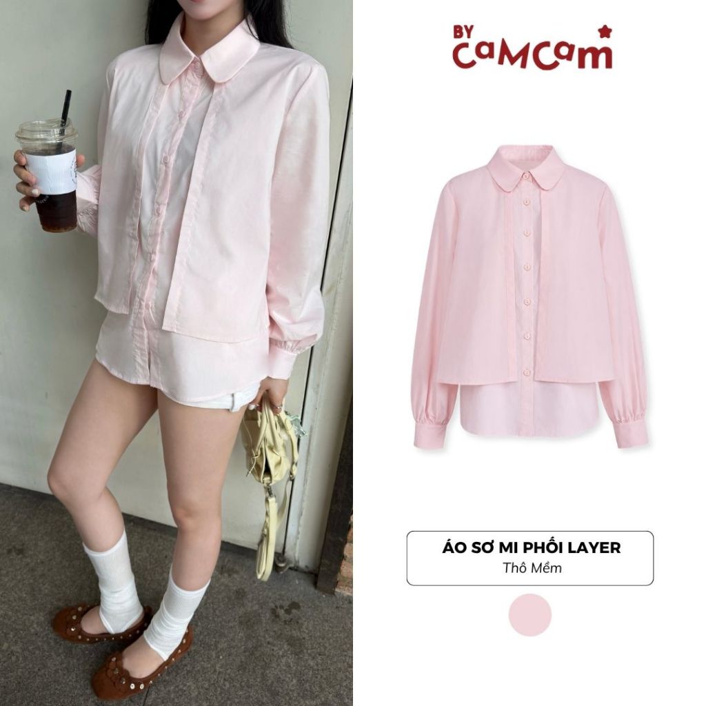 เสื้อเชิ้ตเกาหลี Feminine Bycam Layered 2026 AMD513