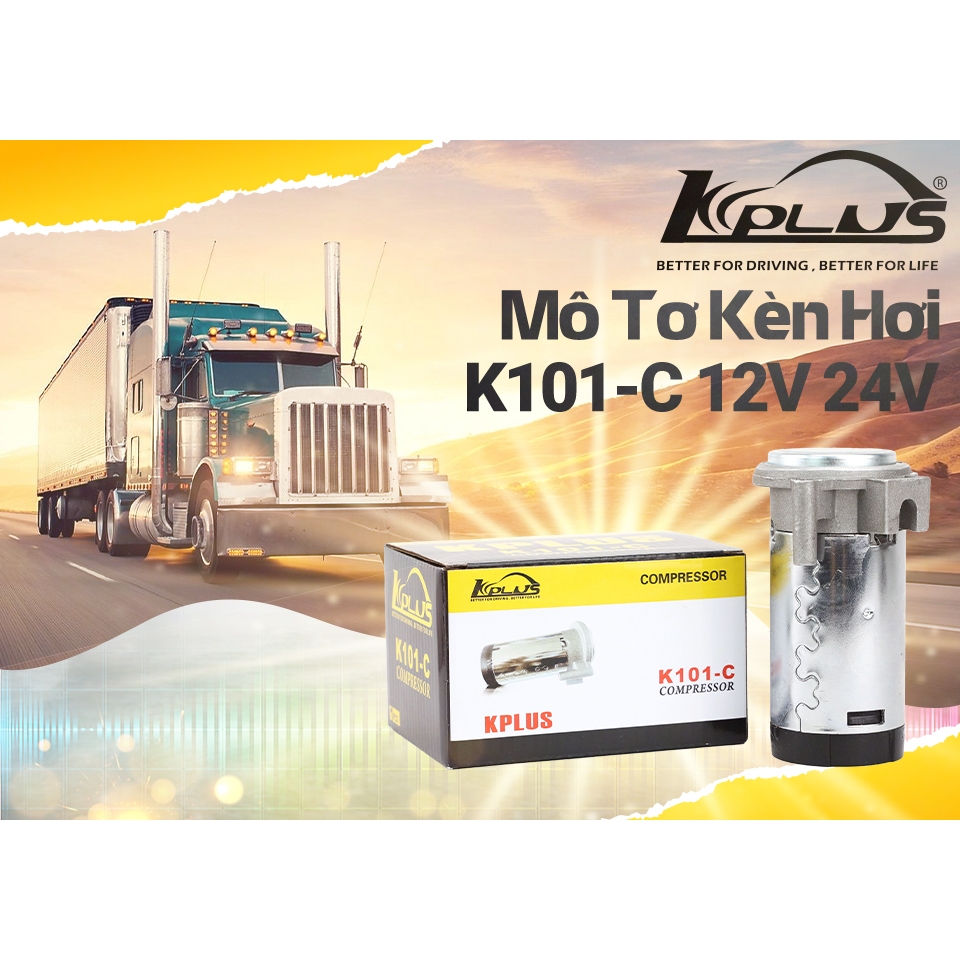 KPLUS K101-C 12V/24V มอเตอร์ฮอร์นอากาศเหมาะสําหรับรถ 4 ล้อทั้งหมด