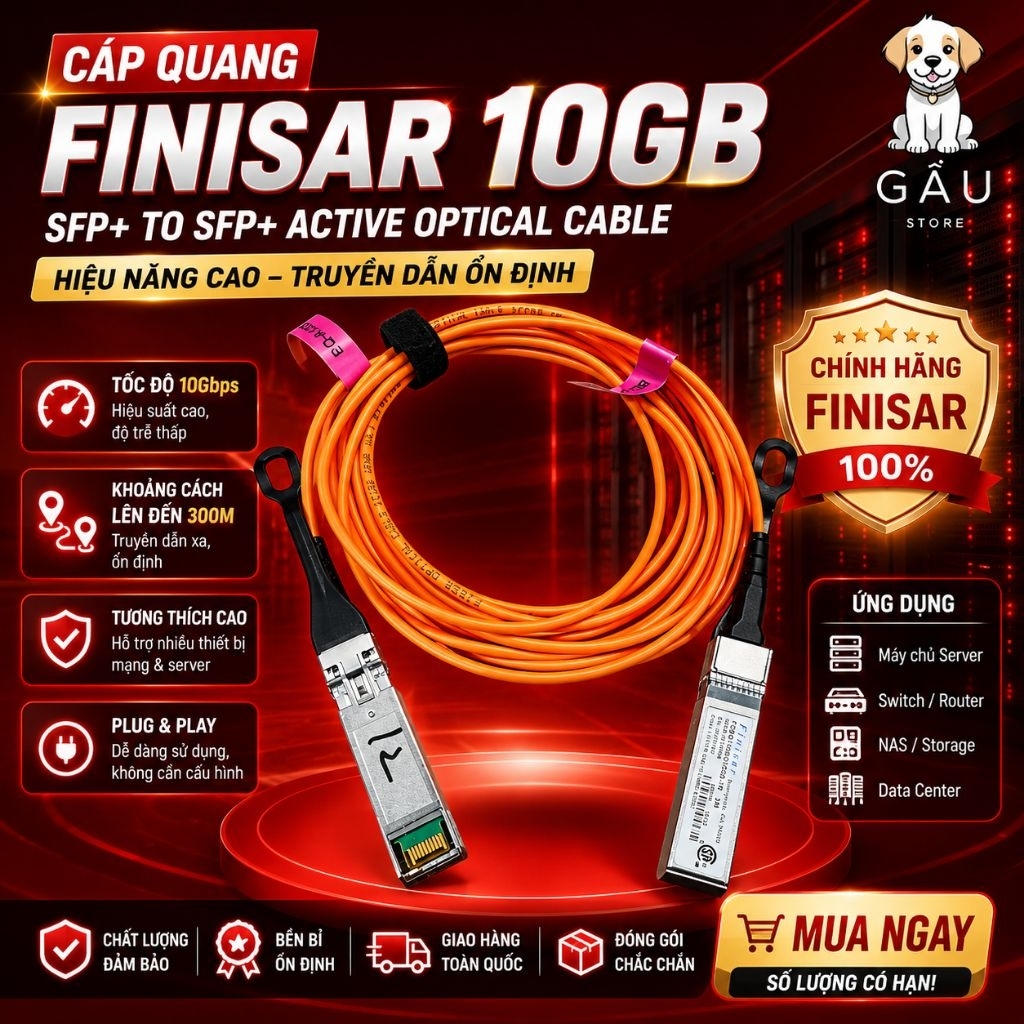 สายไฟเบอร์ออปติก AOC ของแท้มือสอง 10Gbps SFP+ AOC (10G DAC)