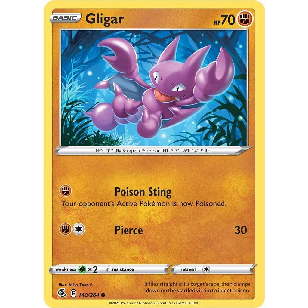 Gligar 140/264 การ์ดโปเกมอนแท้