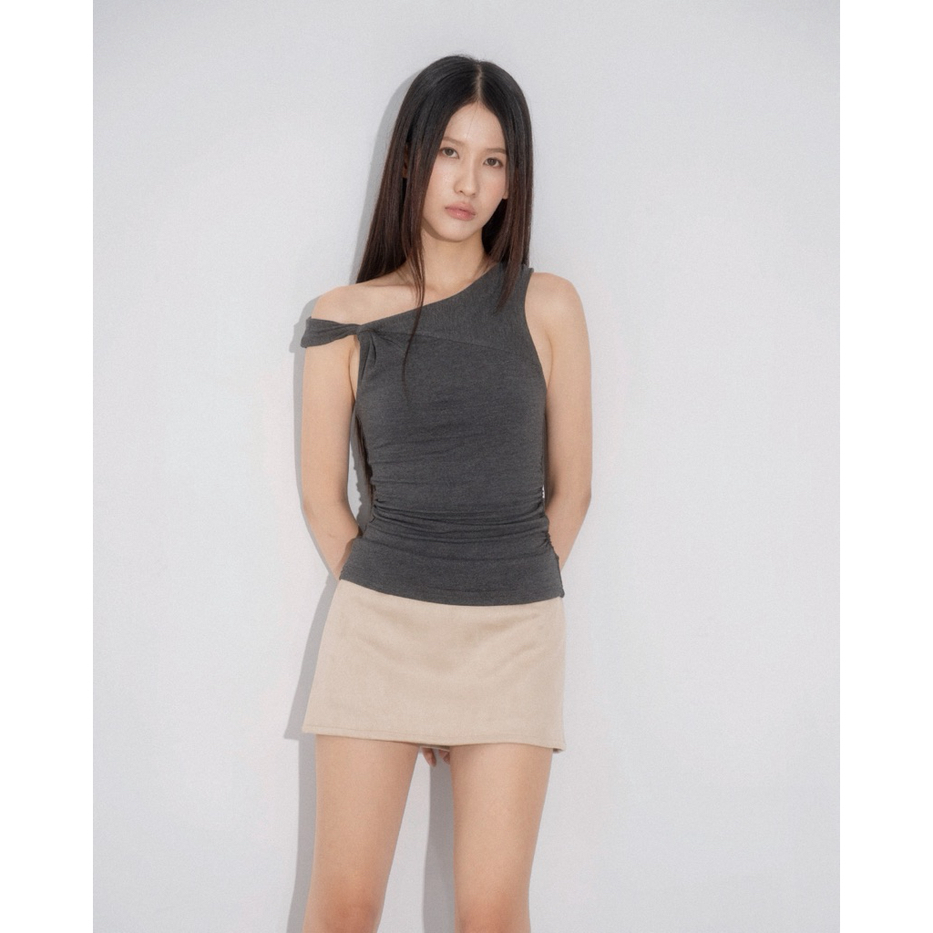 RARESHI - TWO-LAYER COTTON TWISTED SHIRT