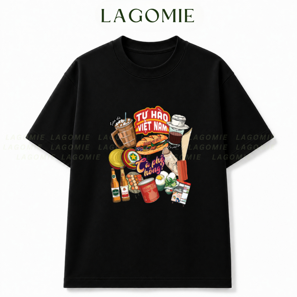 Proud VIETNAMESE COFFEE เสื้อยืด Unisex ผู้ชายและผู้หญิงผ้าฝ้ายคอกลมแบรนด์ท้องถิ่น LAGOOZE