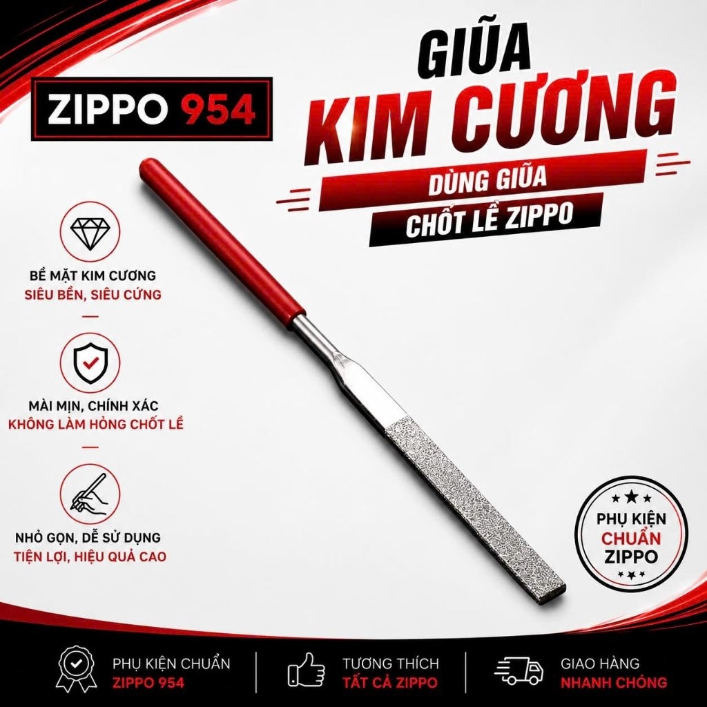 [Zippo 954] ไฟล์เพชรสําหรับไฟล์บานพับ Zippo เฉพาะ