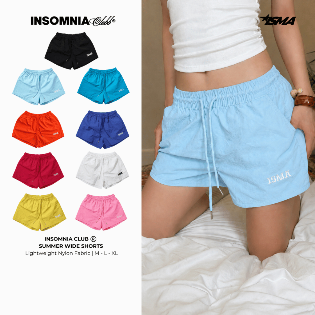 [SUMMER 2026 COLLECTION] Wide-Leg Nylon Summer Shorts for Women INSOMNIA CLUB - PS019