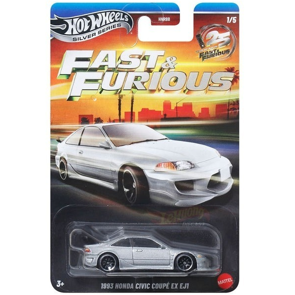 Lehuong Diecast - Hot Wheels 1993 Honda Civic Coupe EX EJ1 Fast & Furious Silver Series รถโมเดล