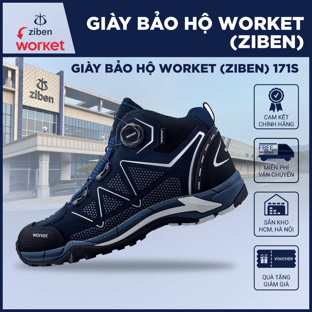 [GENUINE] รองเท้าเซฟตี้เกาหลี Worket (Ziben) 171S กันกระแทก ระบายอากาศได้ดี กันลื่น