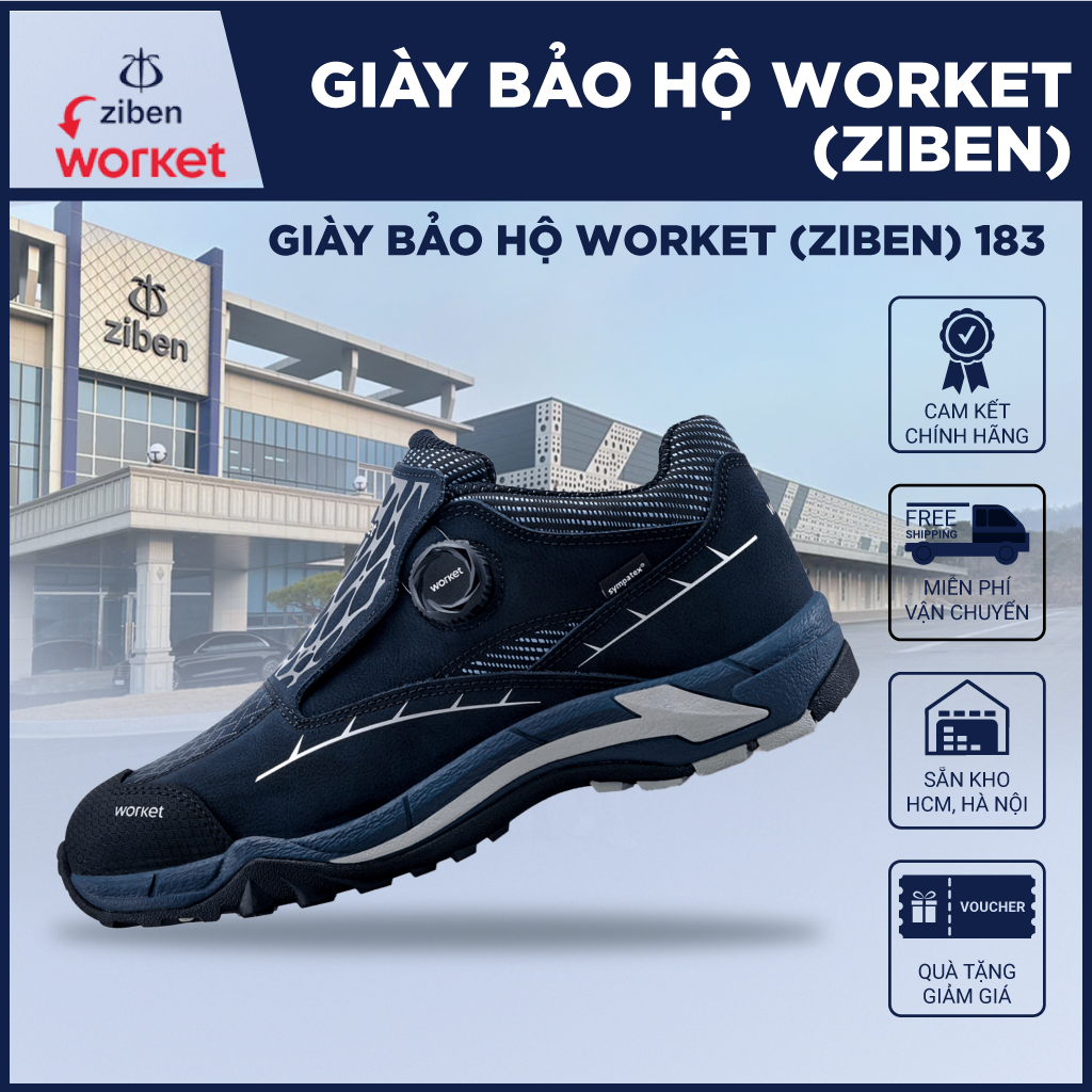 [GENUINE] Worket (Ziben) 183 รองเท้านิรภัยกันน้ํา เทคโนโลยี Sympatex ทนต่อแรงกระแทก
