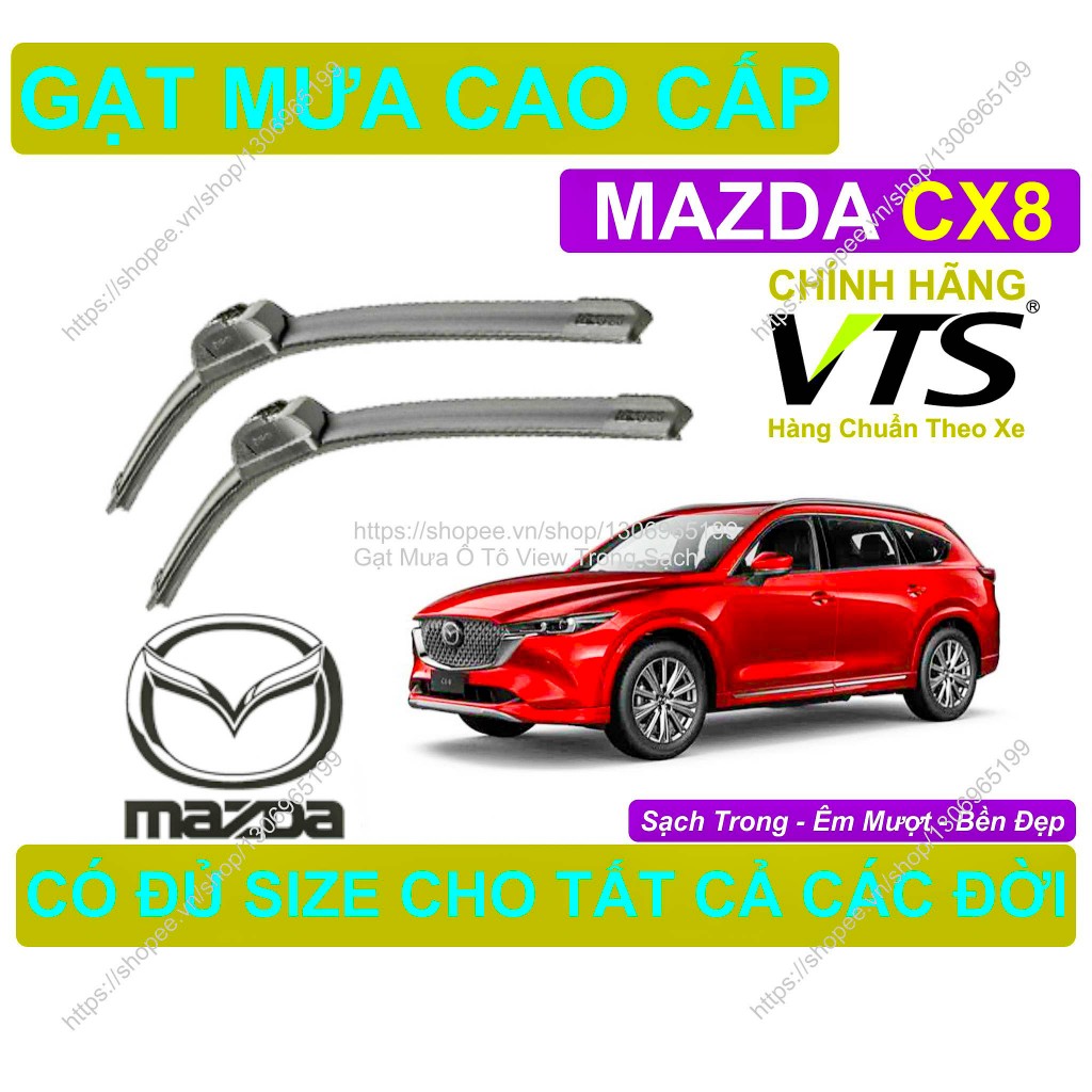 ที่ปัดน้ําฝนซิลิโคน Mazda CX8, ที่ปัดน้ําฝน Mazda CX8 คู่, มีจําหน่ายทุกขนาดสําหรับรุ่น Mazda CX8