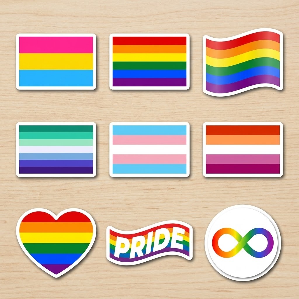 สติ๊กเกอร์ LGBT FLAG, MASCUELINE, หญิง, CONVERTER, PARAMETER, PARAMETER,