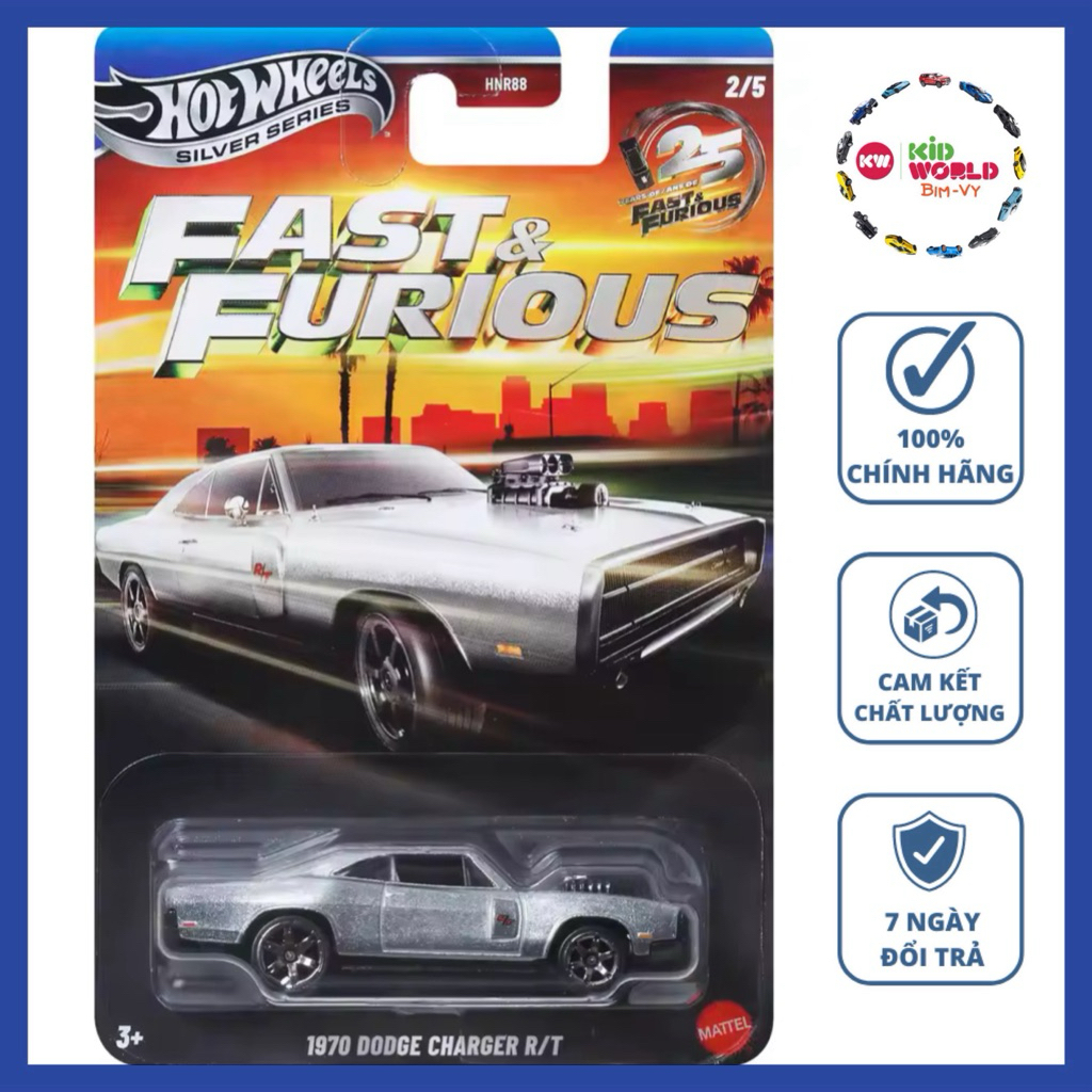Hot Wheels Silver Series Fast & Furious 1970 Dodge Charger R/T JKX21.