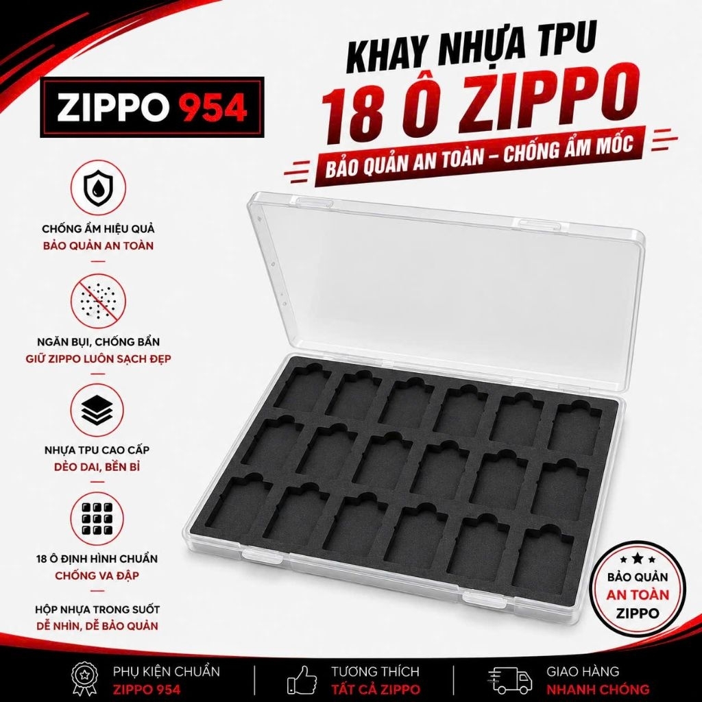[Zippo 954] กล่องพลาสติก Zippo กันกระแทก