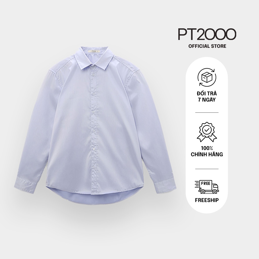 เสื้อเชิ้ตแขนยาวผู้ชาย PT2000 ผ้าคอตตอนเท่ๆ ทรง Regular (SMM-N957)