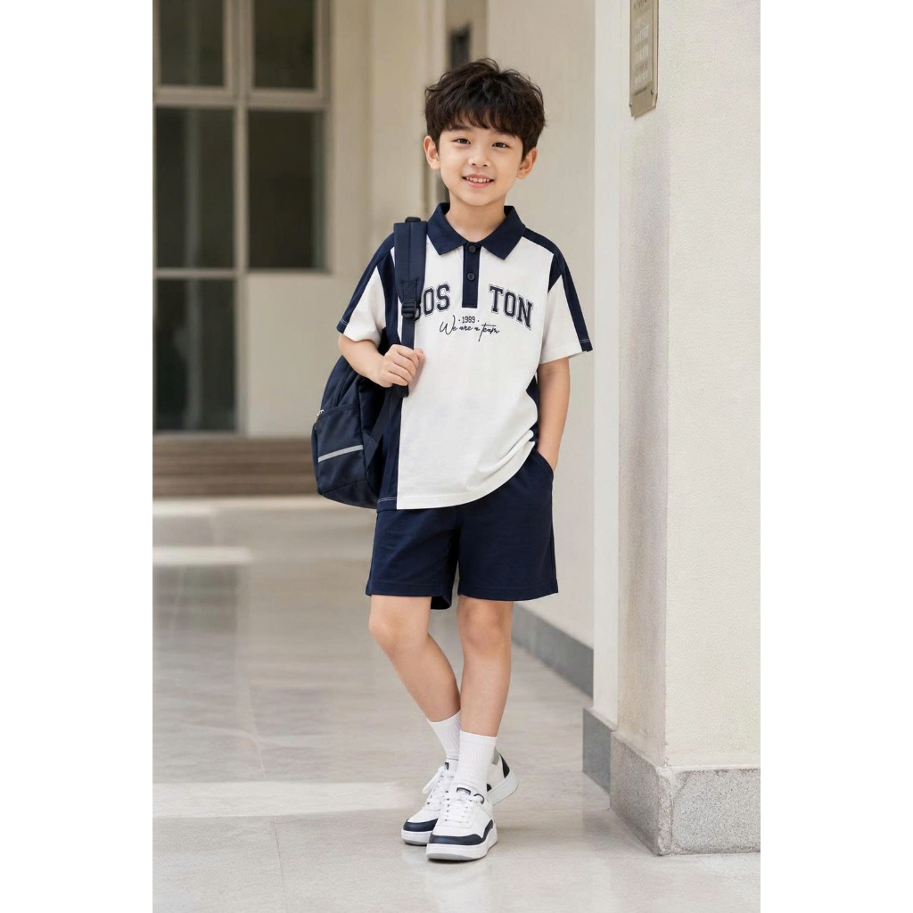 เสื้อยืดคอกลมเด็กชาย Strong BPS26S003R (4-14 ปี)-WOOKIDS