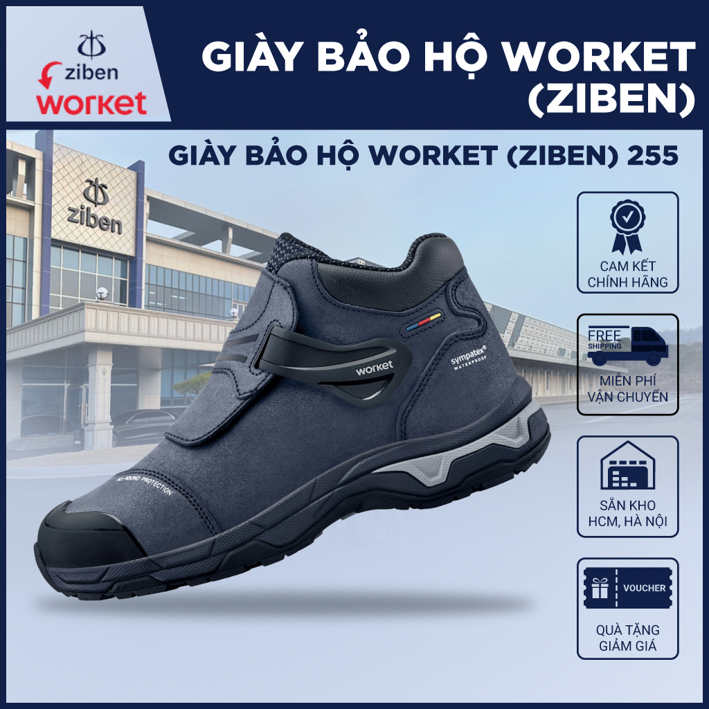 [GENUINE] รองเท้าเซฟตี้เกาหลี Worket (Ziben) 255 กันน้ํา ป้องกันเล็บ กันลื่น
