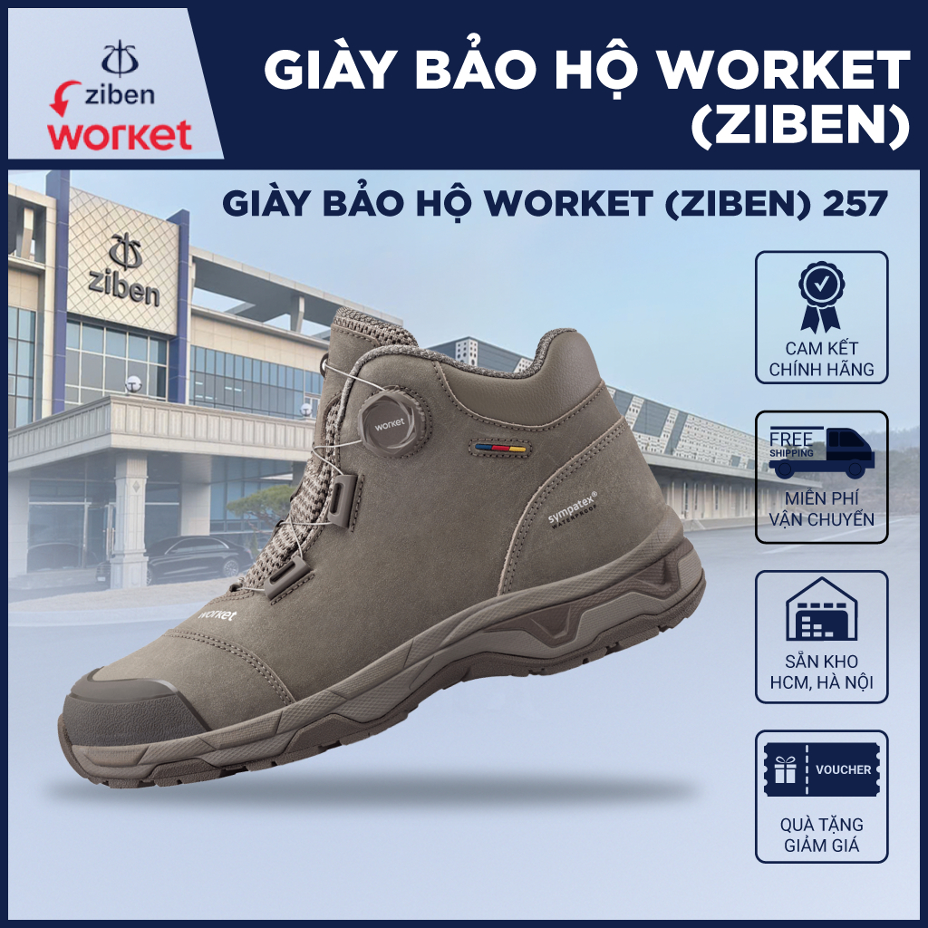 [GENUINE] รองเท้าทํางานเกาหลี (Ziben) 257 รองเท้าเซฟตี้ กันน้ํา ป้องกันเล็บ ระบายอากาศได้ sempatex