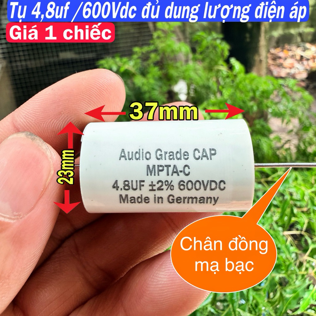 4.8uf คาปาซิเตอร์ลําโพง Audio Grade Cap (ราคา 1 ชิ้น)