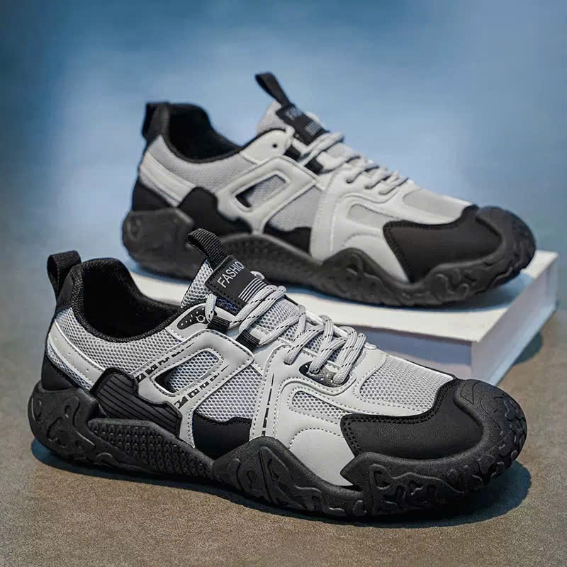 รองเท้ากีฬาผู้ชาย MB-Sneaker รุ่นใหม่ รองเท้าระบายอากาศ รหัส MB111 สีเทา สีดํา