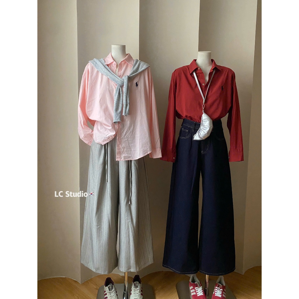 XONXEN PCT เสื้อเชิ้ตแขนยาวปักลายม้า รหัส A659