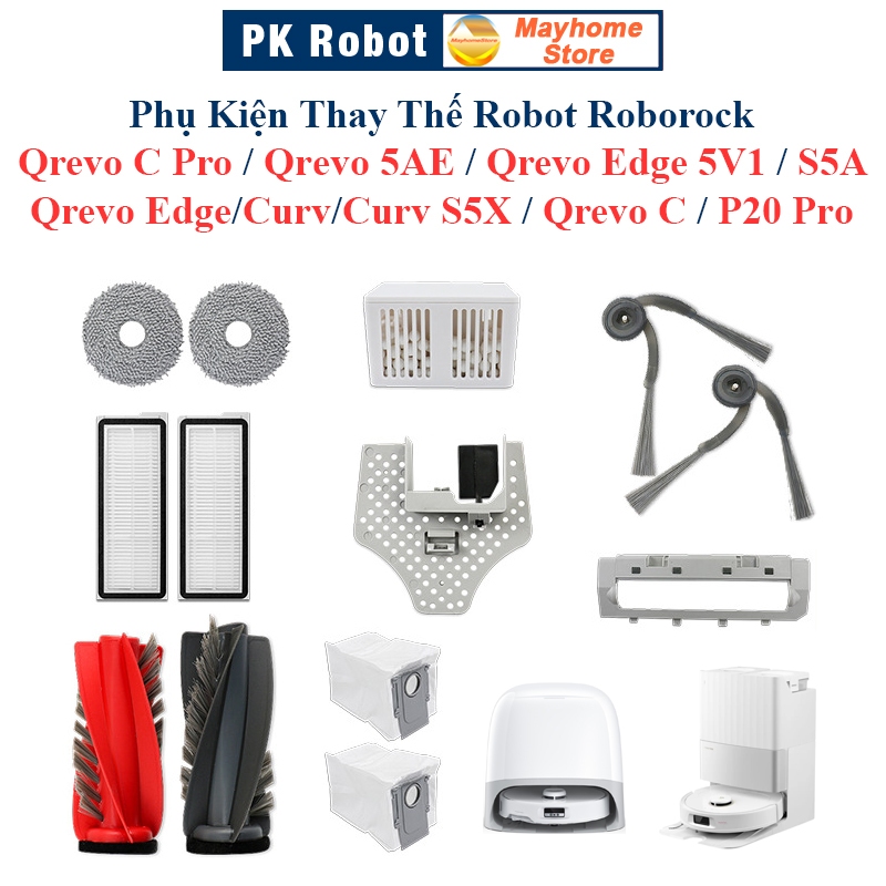 Roborock Qrevo C Pro หุ่นยนต์อุปกรณ์เสริม, Qrevo 5AE, Qrevo Edge 5V1/S5A, Qrevo Edge/Curv/Curv S5X, 