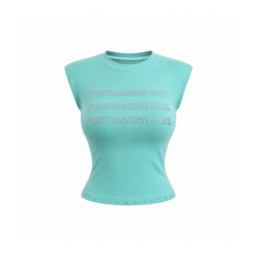 BABYTEE VIETNAMESE GIRL SHIRT WITH TIFFANY BLUE STONE - ASTERACEAE ของแท้