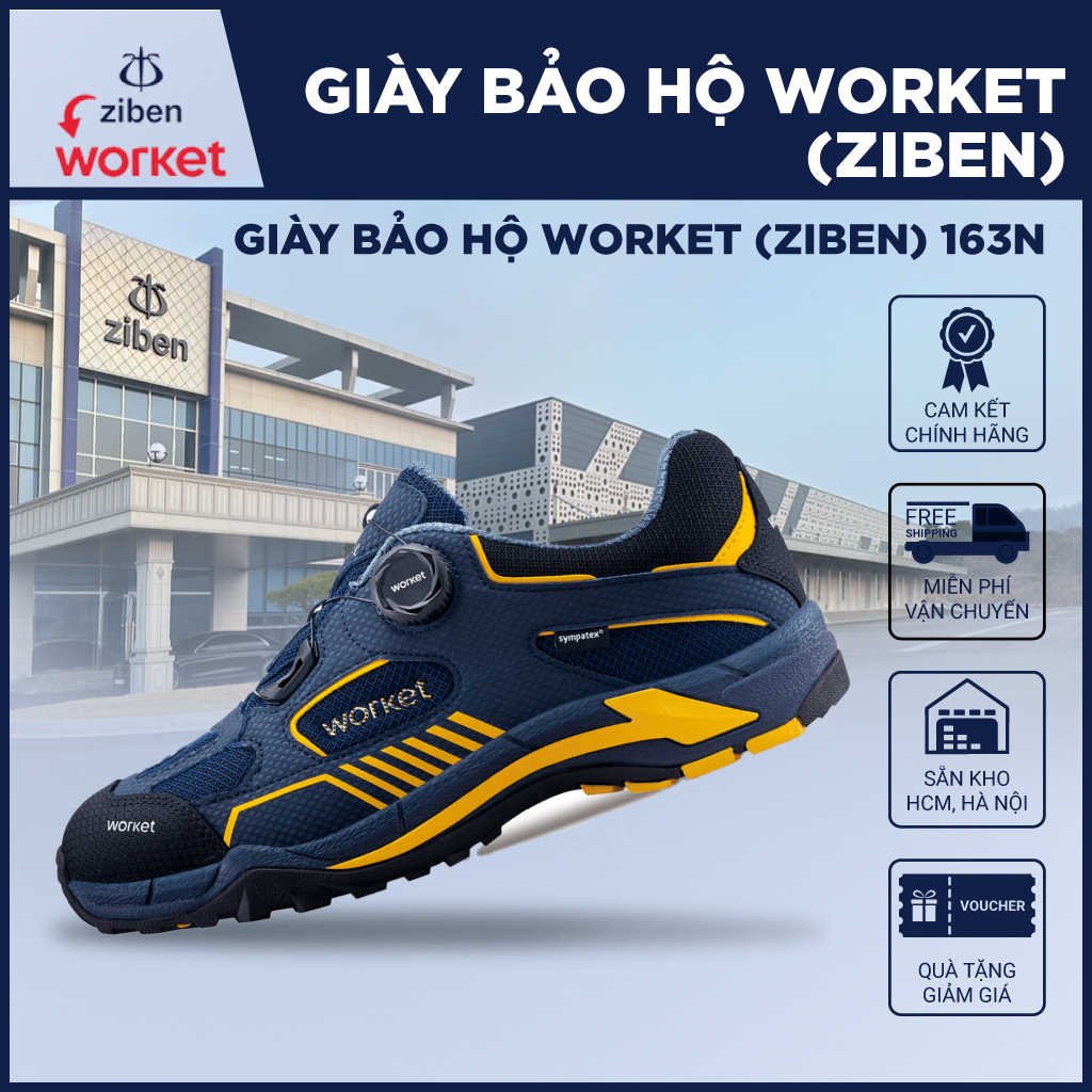 [GENUINE] รองเท้าเซฟตี้เกาหลี Worket (Ziben) 163 กันกระแทก ระบายอากาศ กันลื่น