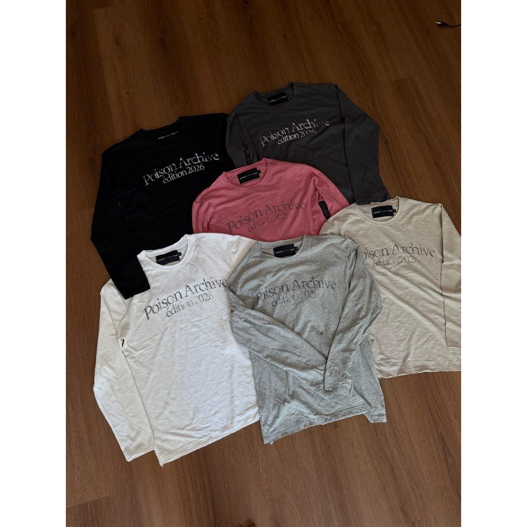 เสื้อยืด LONG-SLEEVE IN SOLID COTTON FABRIC, THIN LIGHT, COOL TGC POISON T - SHIRT - [ทรงปกติ ผ้าแปรรูป]