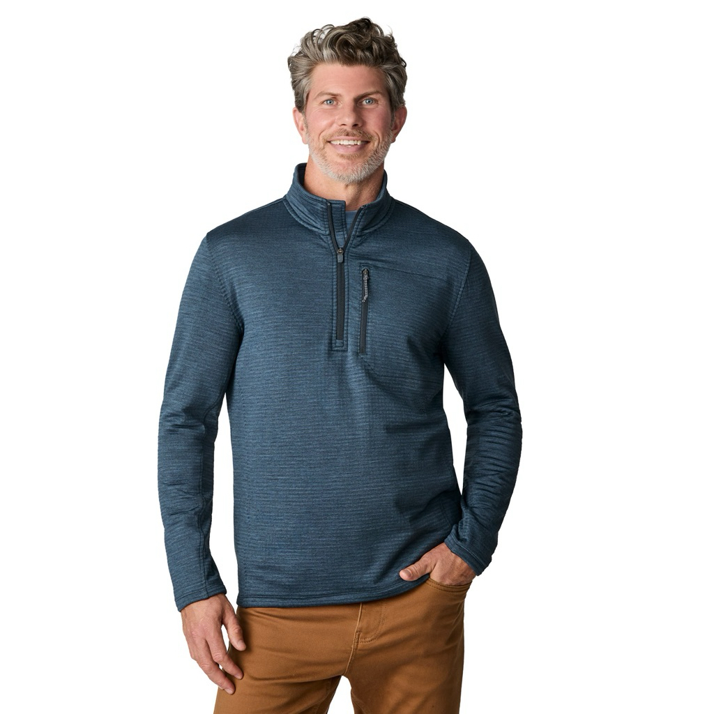 เสื้อยืดแขนยาวผู้ชาย Free Country Quarter Zip | ปลอกคอซิป 1/4, ผ้าฟลีซยืด, ชุดกันหนาวฤดูใบไม้ร่วง