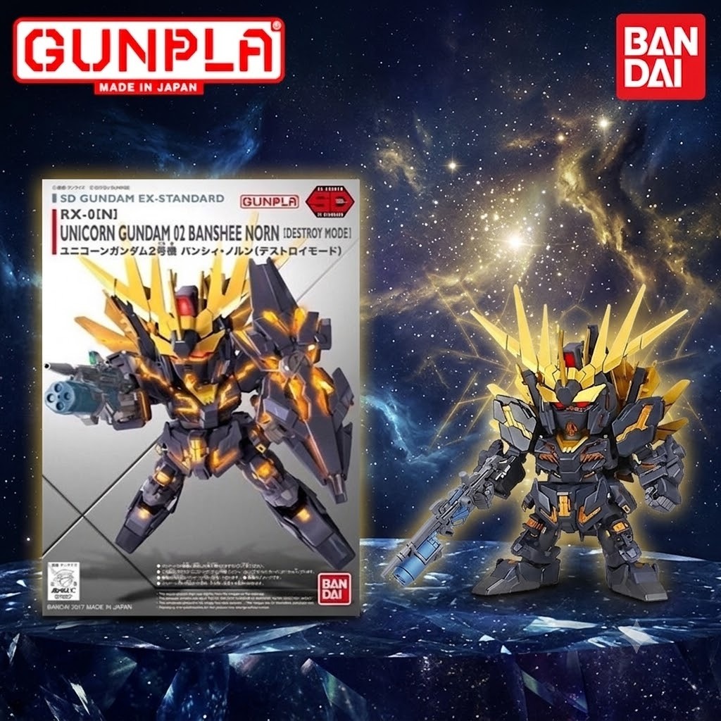 ของแท้ Bandai SD Gundam EX-Standard RX-0 Unicorn Gundam 02 Banshee Norn (โหมด Destroy)