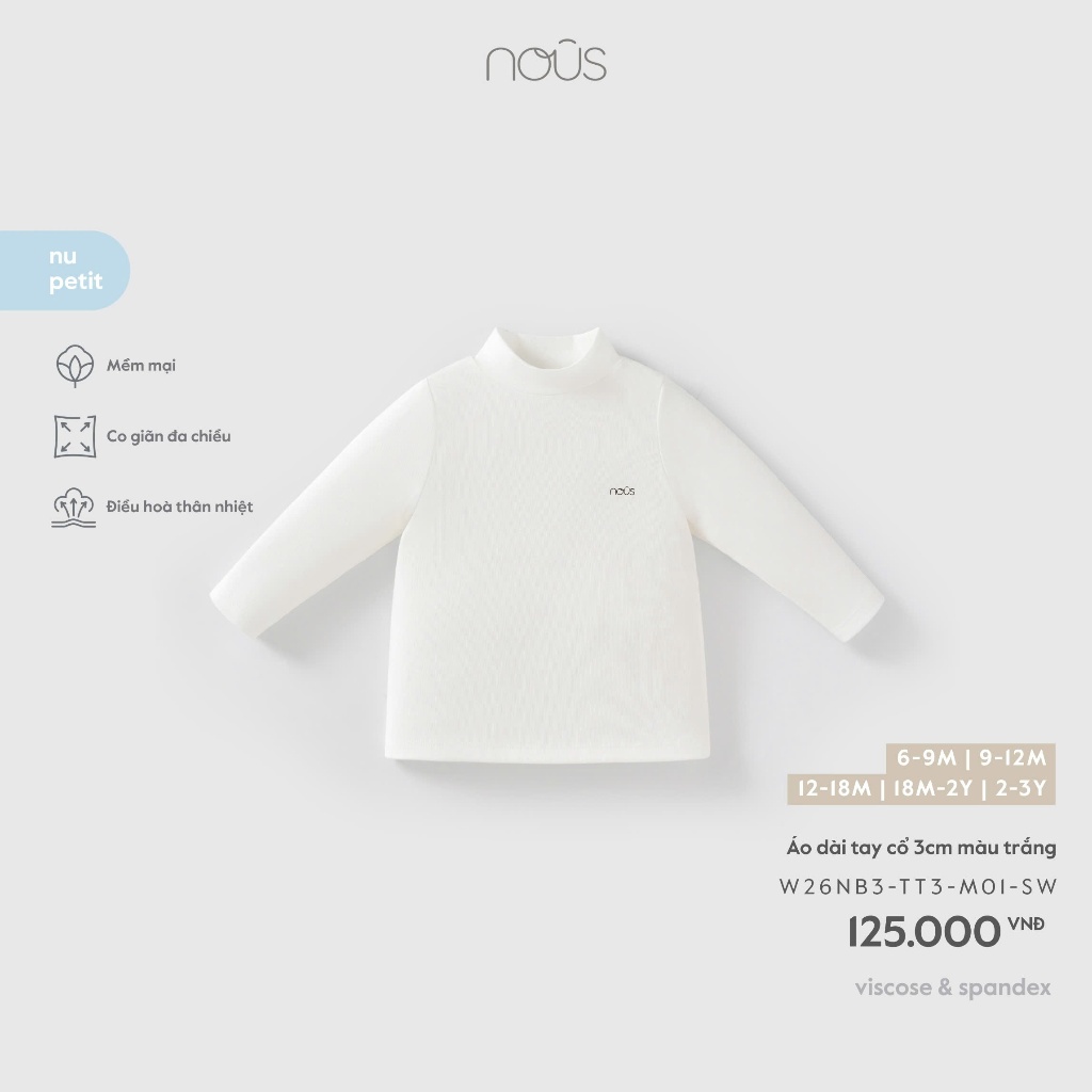 NOUS(6M-2Y)-เสื้อเชิ้ตแขนยาวคอปก 3 ซม. ปักลายตกแต่ง ผ้านุ่มลื่นเพื่อให้เด็กชายและเด็กหญิง warm-NF05B