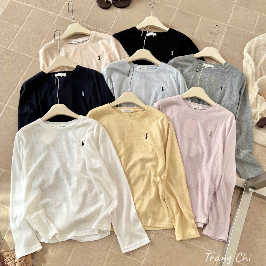 เสื้อยืดกระดาษปักม้า As Studio เสื้อเชิ้ตผ้าบางแขนยาว AT6900 - NhiNhi Shop