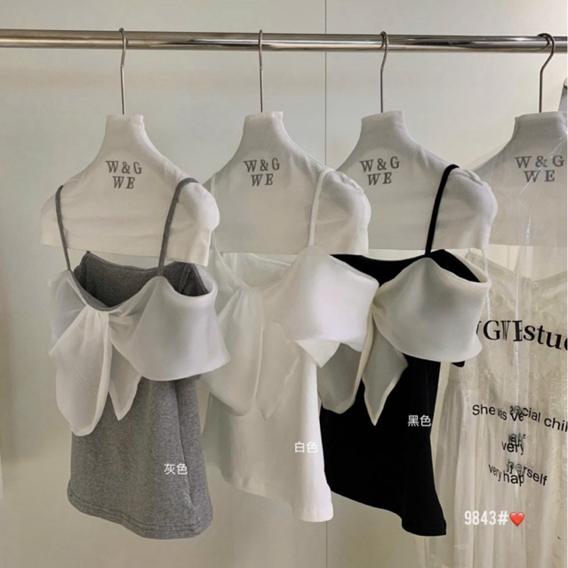 WGWE• เสื้อโบว์ชีฟองสวยมาก 9843 wgwe QC ไซส์ SM