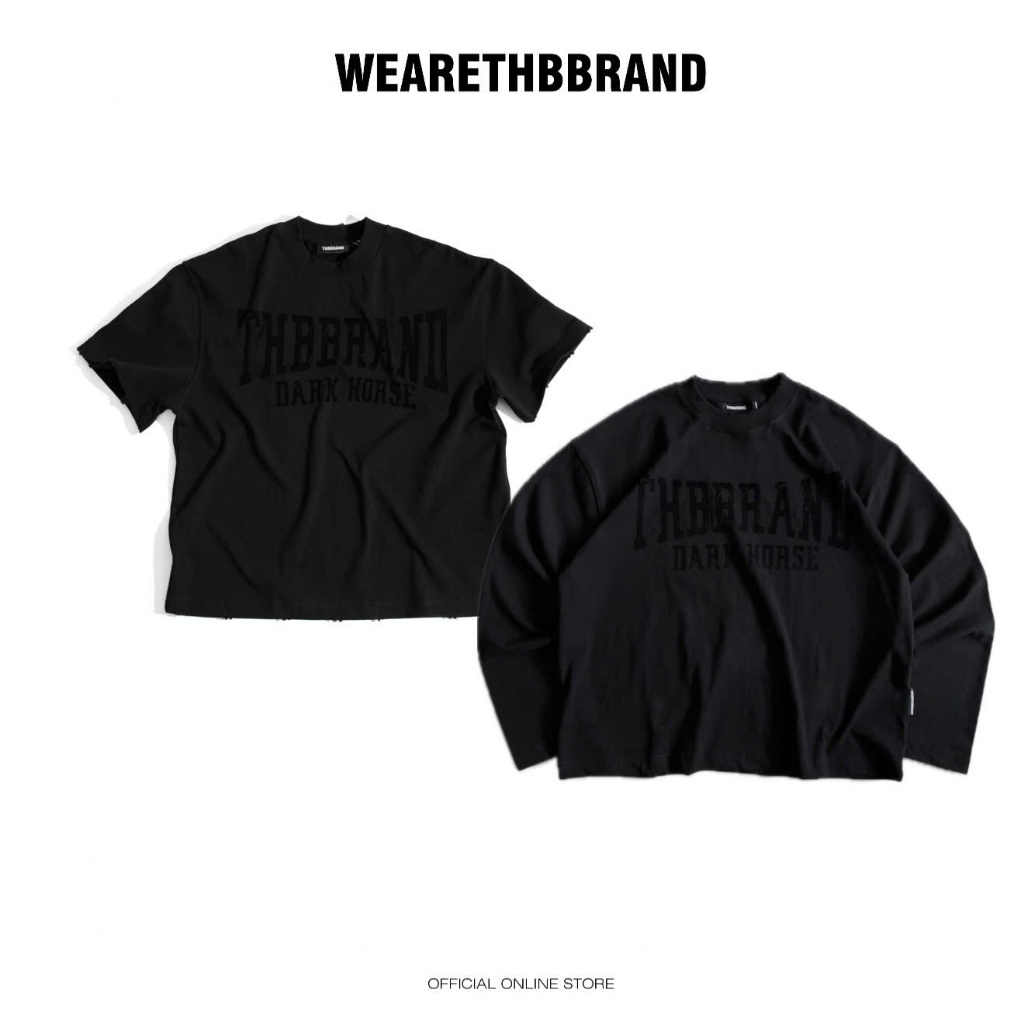 เสื้อยืด Form Boxy THBB DARK HORSE - [พิมพ์กํามะหยี่นูน ป้ายหนัง หดผ่านได้ 300gsm] / THBBRAND